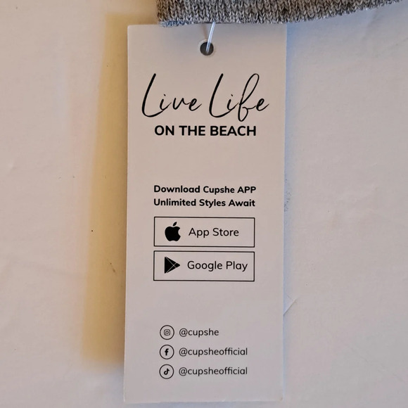 Cupshe Gray Oversized Long Sleeve Swim Over Up Top Size L #170 - Picture 8 of 9